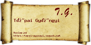Tápai Gyöngyi névjegykártya
